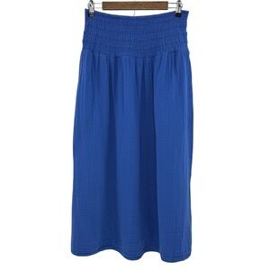 Old Navy High-Waisted Crinkle Gauze Maxi Skirt Royal Blue Size M Boho Beach